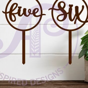 Intra απο ξύλο plywood 3mm-4mm πάχος - Circle Number Cake Topper  4 5 και 6 Δίασταση 30x20 cm INTRAFABR-120251537 - Image 2