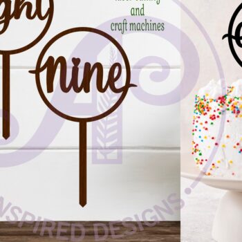 Intra απο ξύλο plywood 3mm-4mm πάχος - Circle Number Cake Topper  7 8 και 9 Δίασταση 30x20 cm INTRAFABR-120251552 - Image 1