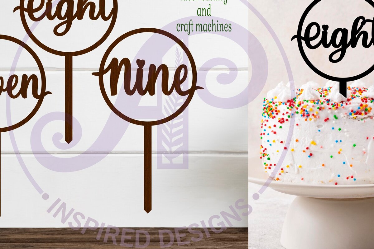 Intra απο ξύλο plywood 3mm-4mm πάχος - Circle Number Cake Topper  7 8 και 9 Δίασταση 30x20 cm INTRAFABR-120251552