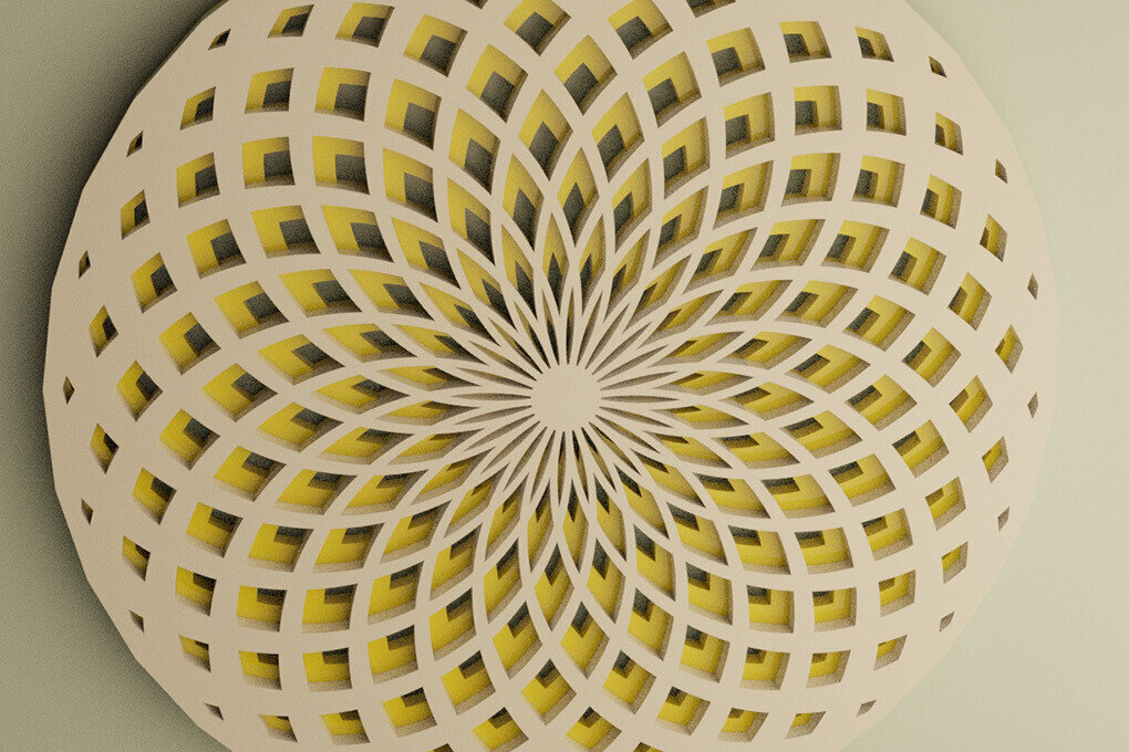 Intra απο ξύλο plywood 3mm-4mm πάχος - Κύκλος Yantra Στολίδι Δίασταση 6x6 cm INTRAFABR-113704239