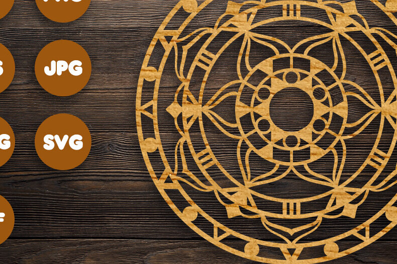 Intra απο ξύλο plywood 3mm-4mm πάχος - Κυκλικά αρχεία Mandala  για Cricut Δίασταση 30x30 cm INTRAFABR-82626707