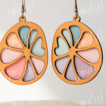 Intra απο ξύλο plywood 3mm-4mm πάχος - Σκουλαρίκια Citrus Slice  Δίασταση 3x3 cm INTRAFABR-122222863 - Image 1