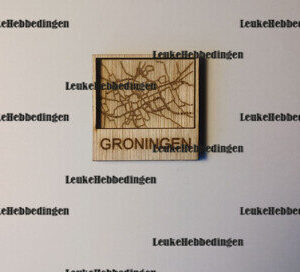 Intra απο ξύλο plywood 3mm-4mm πάχος - Χάρτης πόλης Groningen Κάτοψη για λέιζερ Δίασταση 30x30 cm INTRAFABR-87830130