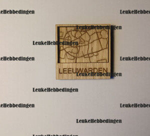 Intra απο ξύλο plywood 3mm-4mm πάχος - Χάρτης πόλης Leeuwarden Κάτοψη Λέιζερ Δίασταση 30x30 cm INTRAFABR-87831367