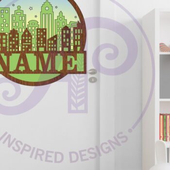 Intra απο ξύλο plywood 3mm-4mm πάχος - Πινακίδα ονόματος σκηνής πόλης  Laser Cut Δίασταση 30x20 cm INTRAFABR-95947601 - Image 4