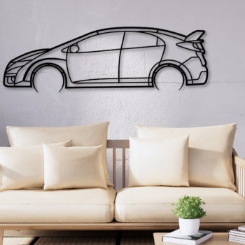 Intra απο ξύλο plywood 3mm-4mm πάχος - Civic FK2 Laser Cut Car Silhouette Δίασταση 20x20 cm INTRAFABR-110941733 - Image 1