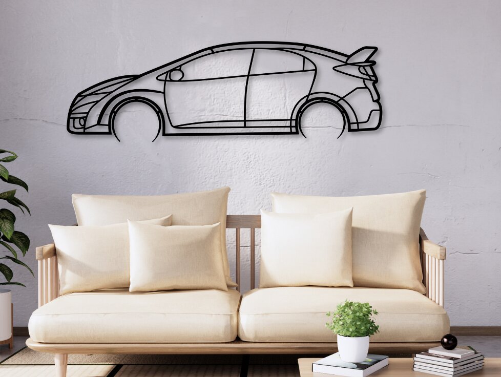 Intra απο ξύλο plywood 3mm-4mm πάχος - Civic FK2 Laser Cut Car Silhouette Δίασταση 20x20 cm INTRAFABR-110941733