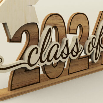 Intra απο ξύλο plywood 3mm-4mm πάχος - Class of 2024, Graduation Laser Cut File Δίασταση 6x3 cm INTRAFABR-98863837 - Image 1