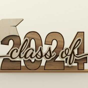 Intra απο ξύλο plywood 3mm-4mm πάχος - Class of 2024, Graduation Laser Cut File Δίασταση 6x3 cm INTRAFABR-98863837 - Image 3