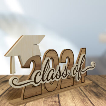 Intra απο ξύλο plywood 3mm-4mm πάχος - Class of 2024, Graduation Laser Cut File Δίασταση 6x3 cm INTRAFABR-98863837 - Image 7