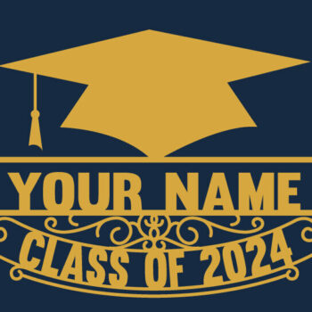 Intra απο ξύλο plywood 3mm-4mm πάχος - Κατηγορία 2024 Graduation Metal Laser Cut Δίασταση 40x50 cm INTRAFABR-100257947 - Image 2