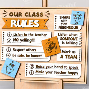 Intra απο ξύλο plywood 3mm-4mm πάχος - Κανόνες τάξης LaserCut. Πλακέτα αστείων κανόνων Δίασταση 30x20 cm INTRAFABR-112859435