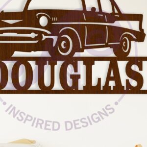 Intra απο ξύλο plywood 3mm-4mm πάχος - Classic Car 57 Σήμα ονόματος  Laser Cut Δίασταση 30x20 cm INTRAFABR-111885224