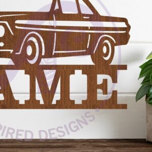 Intra απο ξύλο plywood 3mm-4mm πάχος - Classic Car Name Design Sign 1  Laser Δίασταση 30x20 cm INTRAFABR-97758748