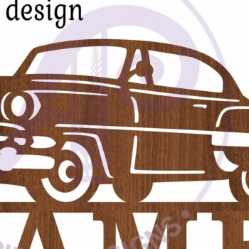 Intra απο ξύλο plywood 3mm-4mm πάχος - Classic Car Name Sign Design 2  Laser Δίασταση 30x20 cm INTRAFABR-97820142 - Image 4