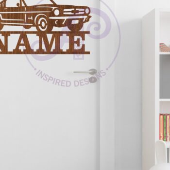 Intra απο ξύλο plywood 3mm-4mm πάχος - Classic Car Name Sign Design 3  Laser Δίασταση 30x20 cm INTRAFABR-99096768 - Image 4