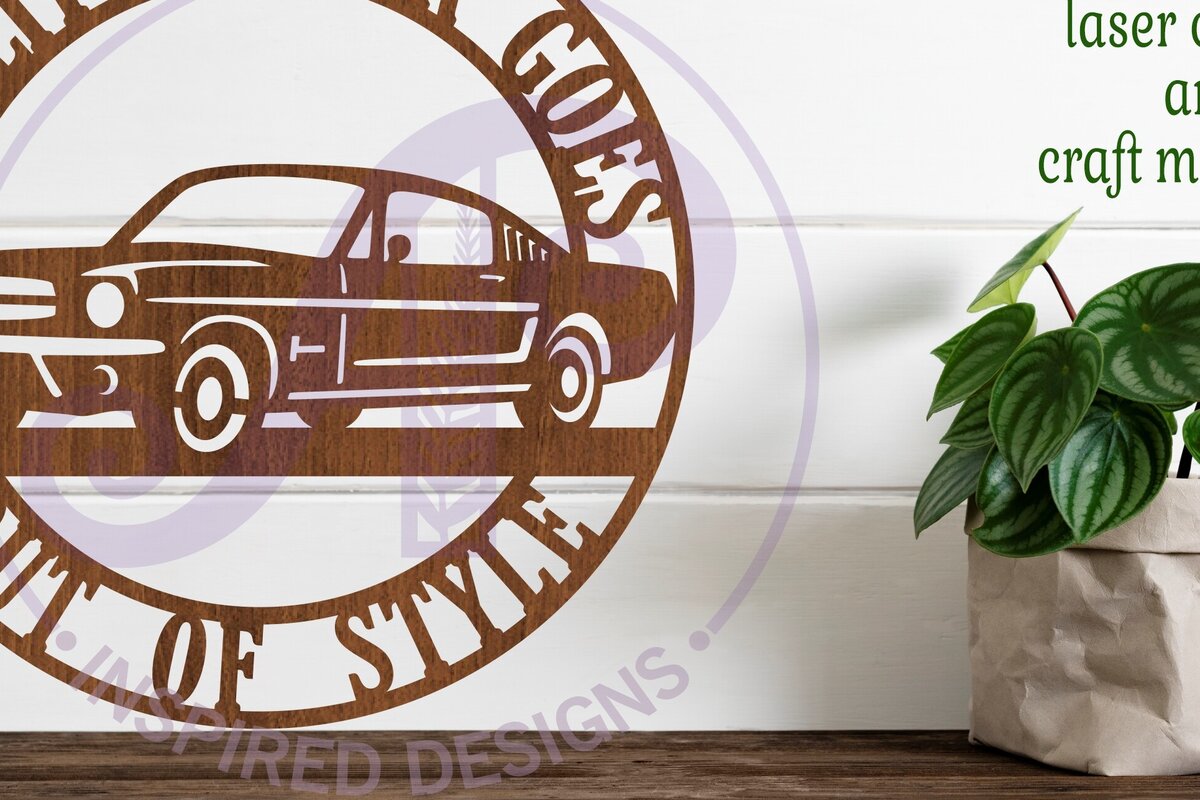 Intra απο ξύλο plywood 3mm-4mm πάχος - Επιτοίχια επιγραφή Classic Car Version 2,  Δίασταση 40x50 cm INTRAFABR-81368582