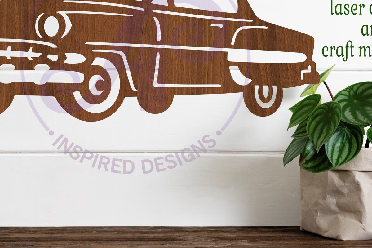 Intra απο ξύλο plywood 3mm-4mm πάχος - Κλασικό σχέδιο επιγραφής αυτοκινήτου 1,   Δίασταση 40x50 cm INTRAFABR-98433830