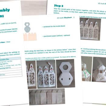 Intra απο ξύλο plywood 3mm-4mm πάχος - Κλασικό χάρτινο φανάρι  Cut  Δίασταση 20x20 cm INTRAFABR-80129607 - Image 9