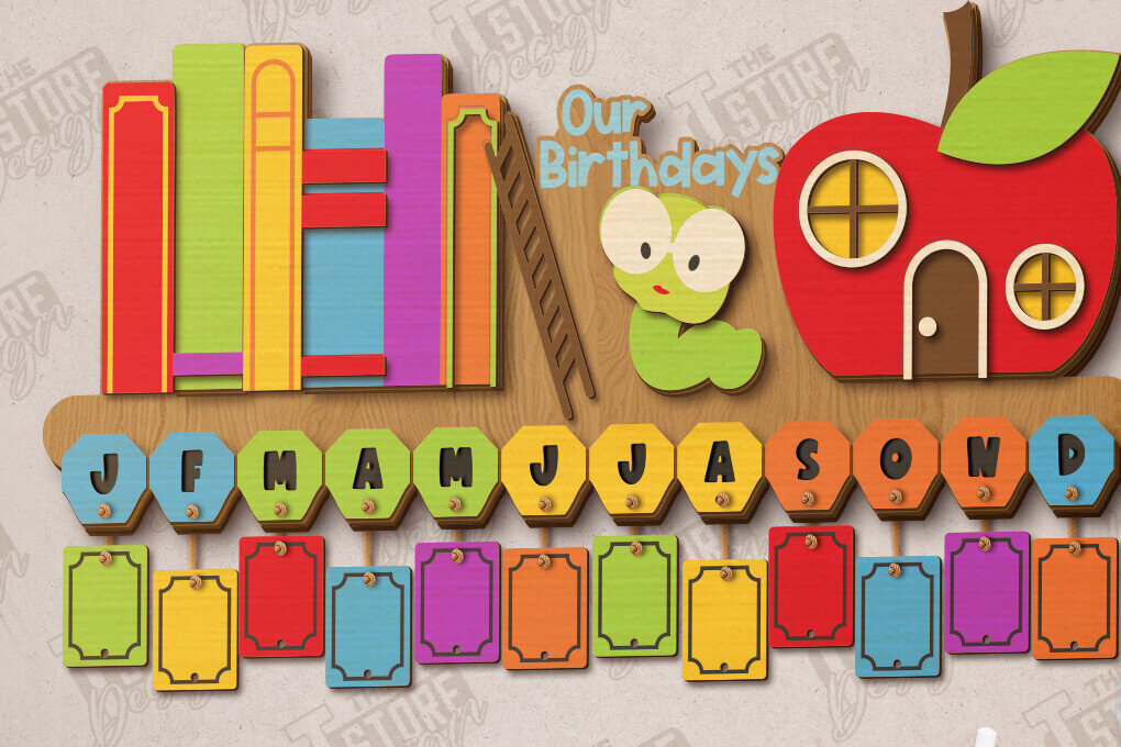 Intra απο ξύλο plywood 3mm-4mm πάχος - Γενέθλια στην τάξη | Πίνακας γενεθλίων |CNC Δίασταση 40x50 cm INTRAFABR-118949413