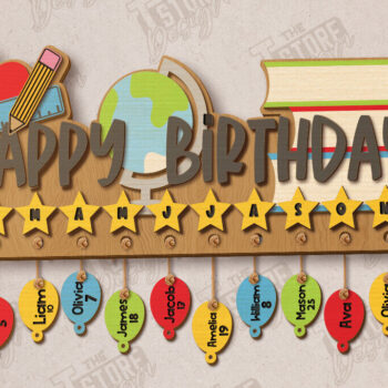 Intra απο ξύλο plywood 3mm-4mm πάχος - Γενέθλια στην τάξη | Πίνακας γενεθλίων |CNC Δίασταση 40x50 cm INTRAFABR-118949422 - Image 1