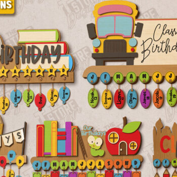 Intra απο ξύλο plywood 3mm-4mm πάχος - Πακέτο γενεθλίων στην τάξη|Πίνακας γενεθλίων Δίασταση 40x50 cm INTRAFABR-118949633 - Image 1