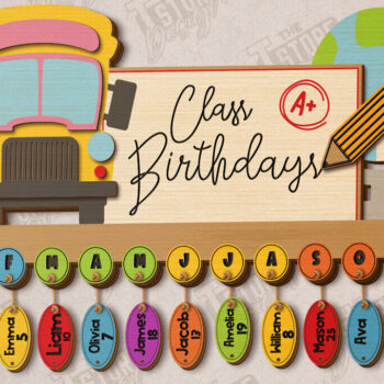 Intra απο ξύλο plywood 3mm-4mm πάχος - Πακέτο γενεθλίων στην τάξη|Πίνακας γενεθλίων Δίασταση 40x50 cm INTRAFABR-118949633 - Image 4