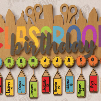 Intra απο ξύλο plywood 3mm-4mm πάχος - Πακέτο γενεθλίων στην τάξη|Πίνακας γενεθλίων Δίασταση 40x50 cm INTRAFABR-118949633 - Image 6