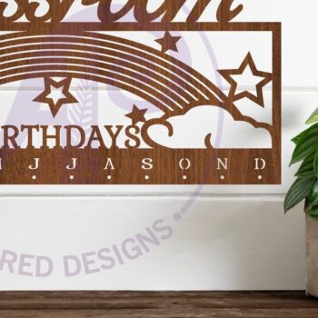 Intra απο ξύλο plywood 3mm-4mm πάχος - Μηνιαίο πρόγραμμα γενεθλίων Classroom Rainbow Δίασταση 40x50 cm INTRAFABR-95684044 - Image 1