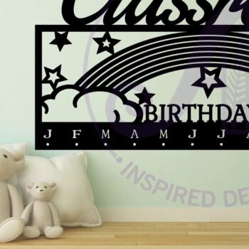 Intra απο ξύλο plywood 3mm-4mm πάχος - Μηνιαίο πρόγραμμα γενεθλίων Classroom Rainbow Δίασταση 40x50 cm INTRAFABR-95684044 - Image 2