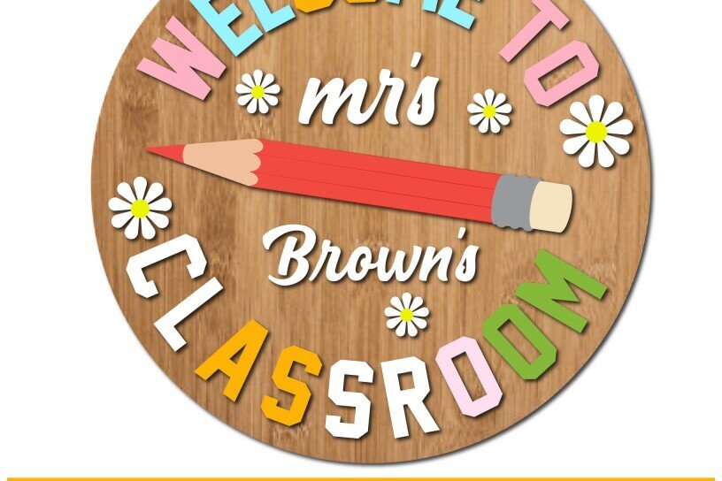 Intra απο ξύλο plywood 3mm-4mm πάχος - Ταμπέλα καλωσορίσματος στην τάξη Κρεμάστρα πόρτας  Δίασταση 20x20 cm INTRAFABR-120969986