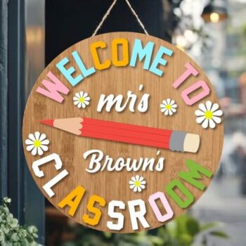 Intra απο ξύλο plywood 3mm-4mm πάχος - Ταμπέλα καλωσορίσματος στην τάξη Κρεμάστρα πόρτας  Δίασταση 20x20 cm INTRAFABR-120969986 - Image 2