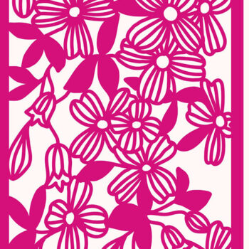 Intra απο ξύλο plywood 3mm-4mm πάχος - Ευχετήρια κάρτα Clematis Floral Δίασταση 7x5 cm INTRAFABR-4257441 - Image 1