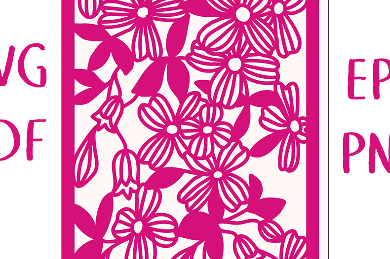 Intra απο ξύλο plywood 3mm-4mm πάχος - Ευχετήρια κάρτα Clematis Floral Δίασταση 7x5 cm INTRAFABR-4257441