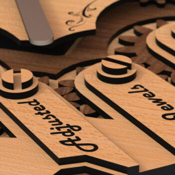 Intra απο ξύλο plywood 3mm-4mm πάχος - Αρχεία ρολογιού για κόφτες λέιζερ  Δίασταση 20x20 cm INTRAFABR-79580256 - Image 5