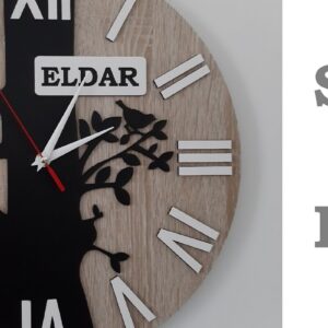 Intra απο ξύλο plywood 3mm-4mm πάχος - Clock Laser Cut - Ρολόι δέντρου με όνομα Δίασταση 30x20 cm INTRAFABR-73582139