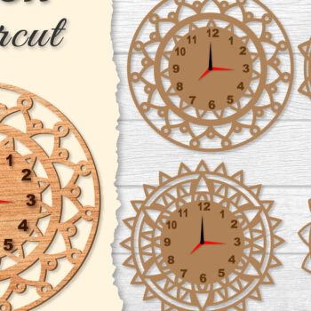 Intra απο ξύλο plywood 3mm-4mm πάχος - Ρολόι Mandala Lasercut BNDLES Δίασταση 30x30 cm INTRAFABR-120626946 - Image 1