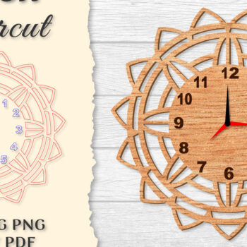 Intra απο ξύλο plywood 3mm-4mm πάχος - Ρολόι Mandala Lasercut BNDLES Δίασταση 30x30 cm INTRAFABR-120626946 - Image 5