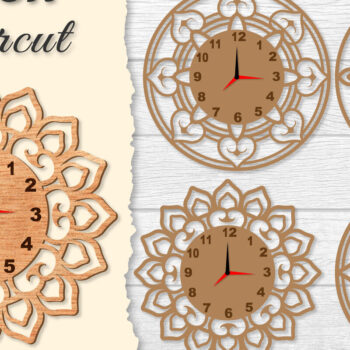 Intra απο ξύλο plywood 3mm-4mm πάχος - Ρολόι Mandala Lasercut BNDLES Δίασταση 30x30 cm INTRAFABR-120626947 - Image 1