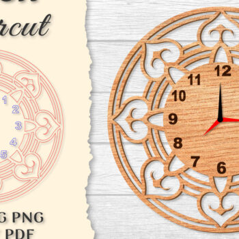 Intra απο ξύλο plywood 3mm-4mm πάχος - Ρολόι Mandala Lasercut BNDLES Δίασταση 30x30 cm INTRAFABR-120626947 - Image 2
