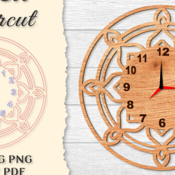 Intra απο ξύλο plywood 3mm-4mm πάχος - Ρολόι Mandala Lasercut BNDLES Δίασταση 30x30 cm INTRAFABR-120626947 - Image 3