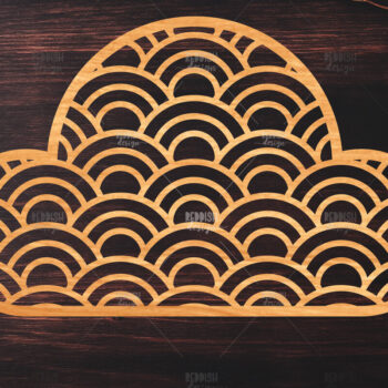 Intra απο ξύλο plywood 3mm-4mm πάχος - Πίνακας κοπής λέιζερ ιαπωνικών κυμάτων cloud Δίασταση 40x50 cm INTRAFABR-118744532 - Image 1