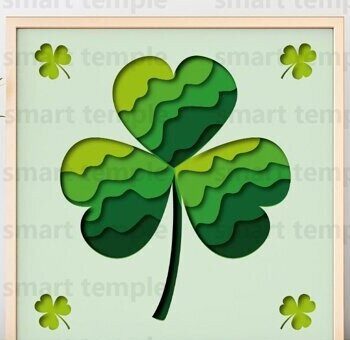 Intra απο ξύλο plywood 3mm-4mm πάχος - Clover Cricut, Clover 3d Shadowbox Δίασταση 20x20 cm INTRAFABR-81177931 - Image 1