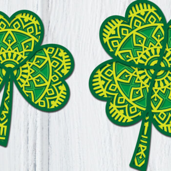 Intra απο ξύλο plywood 3mm-4mm πάχος - Clover Mandala 3D Layered Papercut Δίασταση 30x30 cm INTRAFABR-89420696 - Image 1