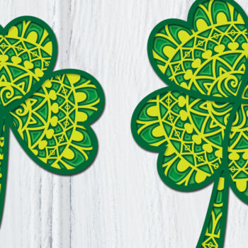 Intra απο ξύλο plywood 3mm-4mm πάχος - Clover Mandala 3D Layered Papercut Δίασταση 30x30 cm INTRAFABR-89420772 - Image 1