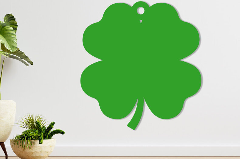 Intra απο ξύλο plywood 3mm-4mm πάχος - Τριφύλλι Στολίδι  Δίασταση 6x6 cm INTRAFABR-57281890