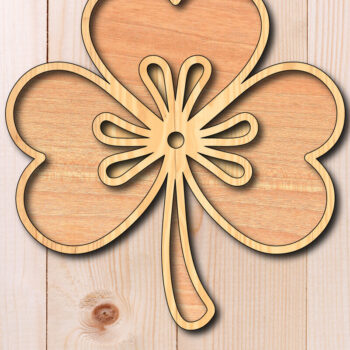 Intra απο ξύλο plywood 3mm-4mm πάχος - Τριφύλλι St. Patrick's Day Laser-Cut Δίασταση 4x4 cm INTRAFABR-118145120 - Image 1