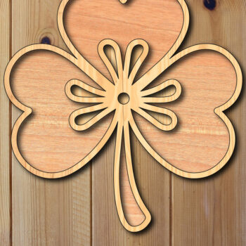 Intra απο ξύλο plywood 3mm-4mm πάχος - Τριφύλλι St. Patrick's Day Laser-Cut Δίασταση 4x4 cm INTRAFABR-118145120 - Image 2