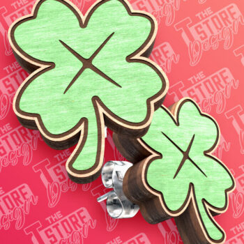 Intra απο ξύλο plywood 3mm-4mm πάχος - Σκουλαρίκια Clover Stud Σχέδιο κοπής με λέιζερ Δίασταση 3x3 cm INTRAFABR-83536195 - Image 1