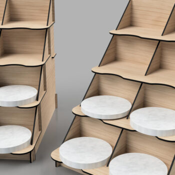 Intra απο ξύλο plywood 3mm-4mm πάχος - Στάση επίδειξης πάγκου σουβέρ Δίασταση 20x20 cm INTRAFABR-108550926 - Image 2